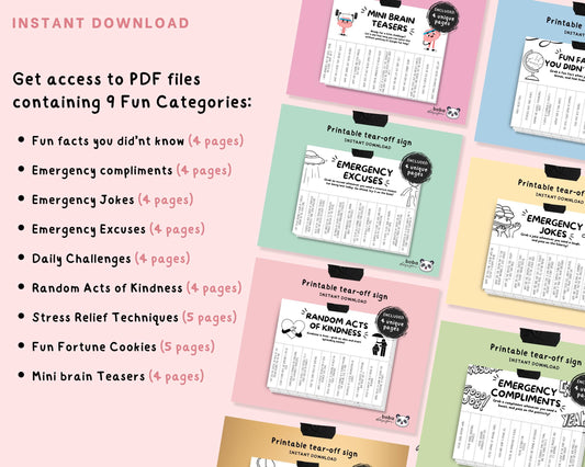 38 Printable Funny Tear-Off Signs Bundle