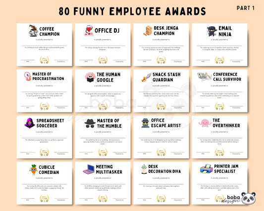 80 Printable Funny Employee Awards - Appreciation Awards