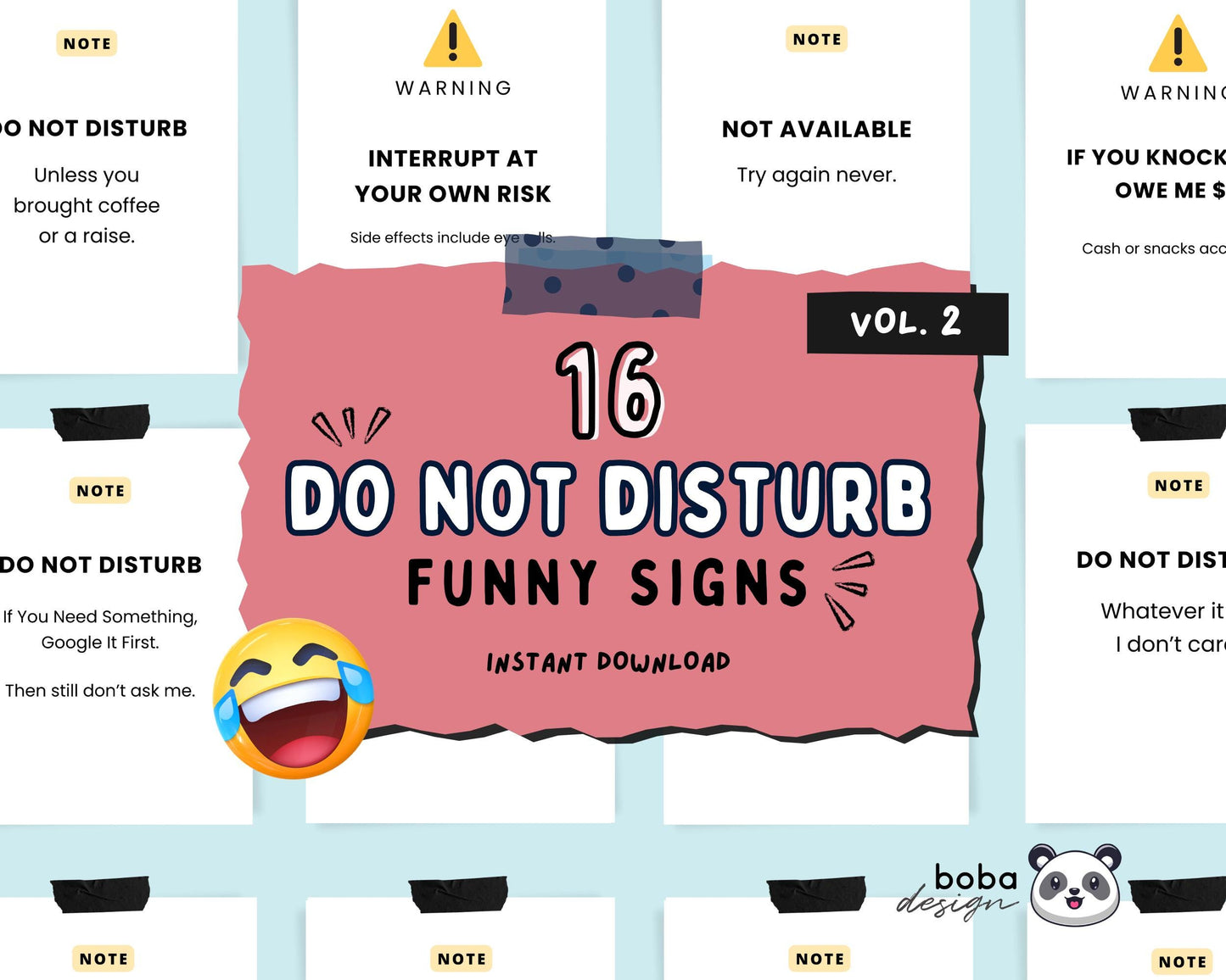 16 Funny Do Not Disturb Signs (Vol. 2) - Printable Office Door and Desk Decor