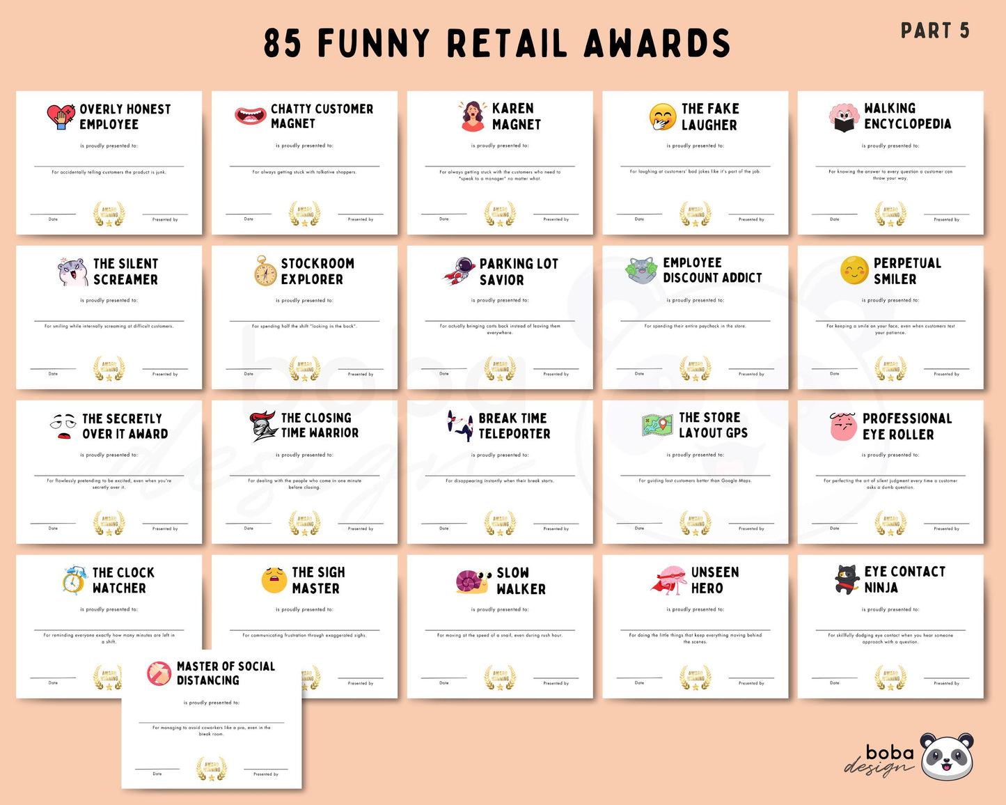 85 Funny Retail Employee Awards - Printable Appreciation Awards
