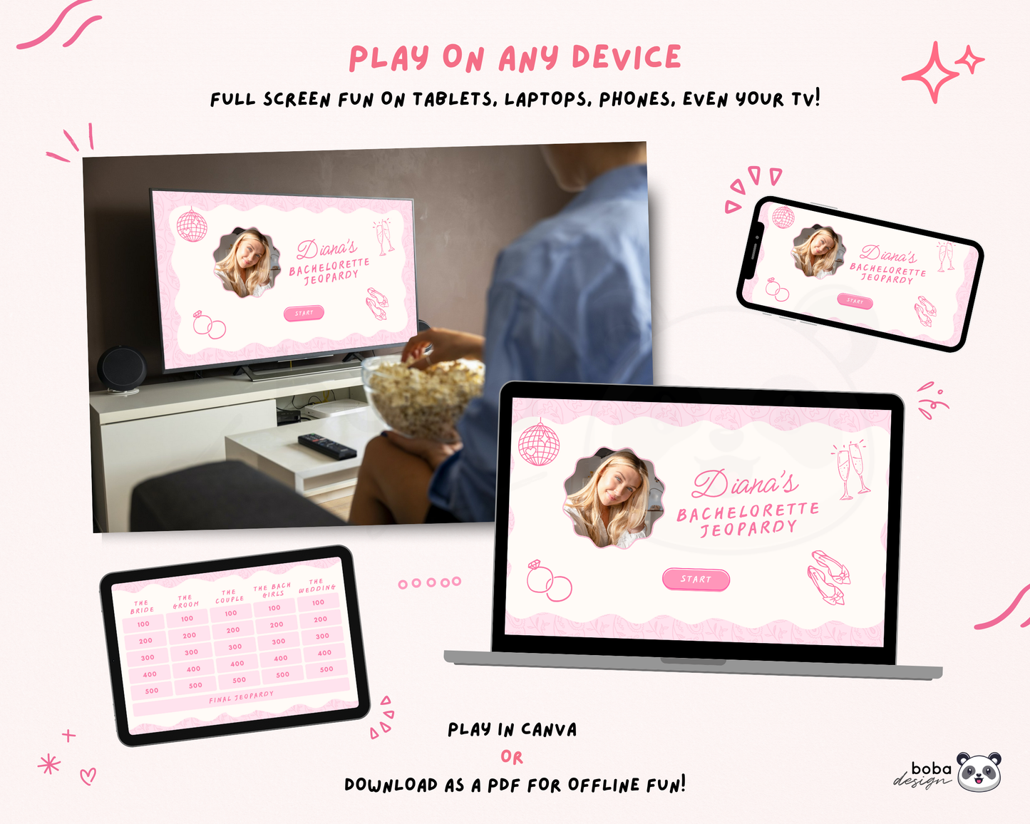 Pinky Vibes – Bachelorette Jeopardy Game