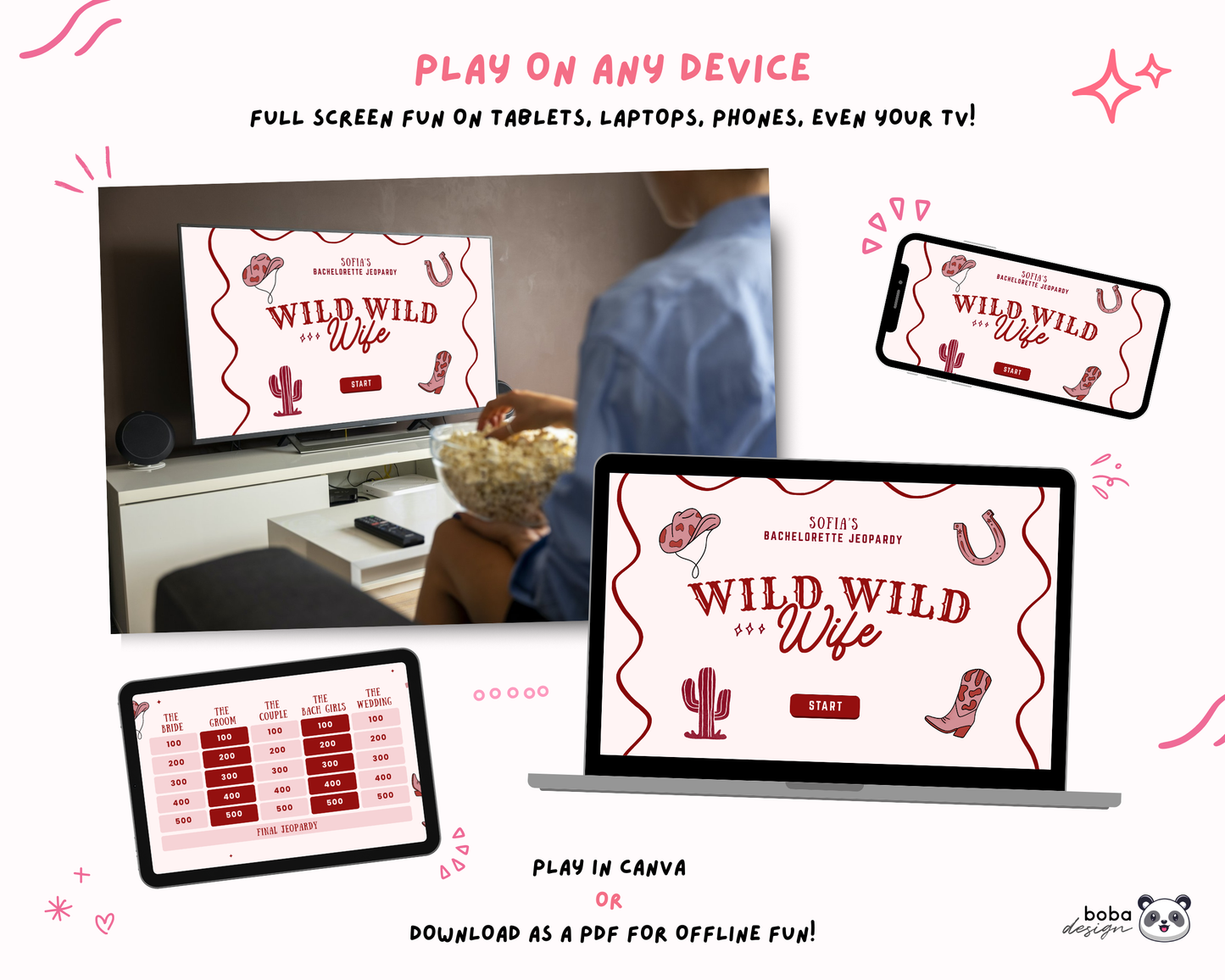 Wild Wild Wife Bachelorette Jeopardy Game