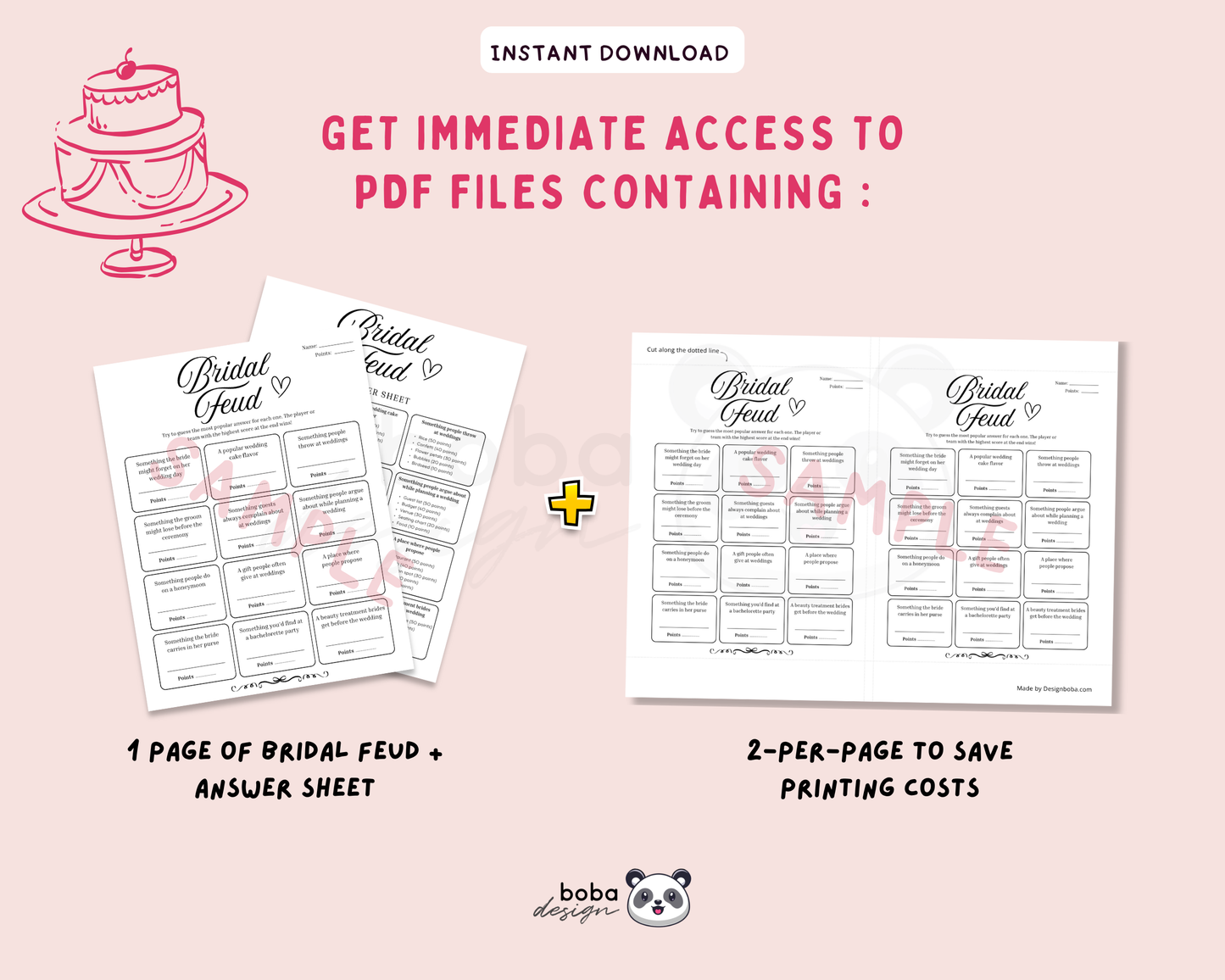 Printable Bridal Feud Game - Bachelorette Party Game