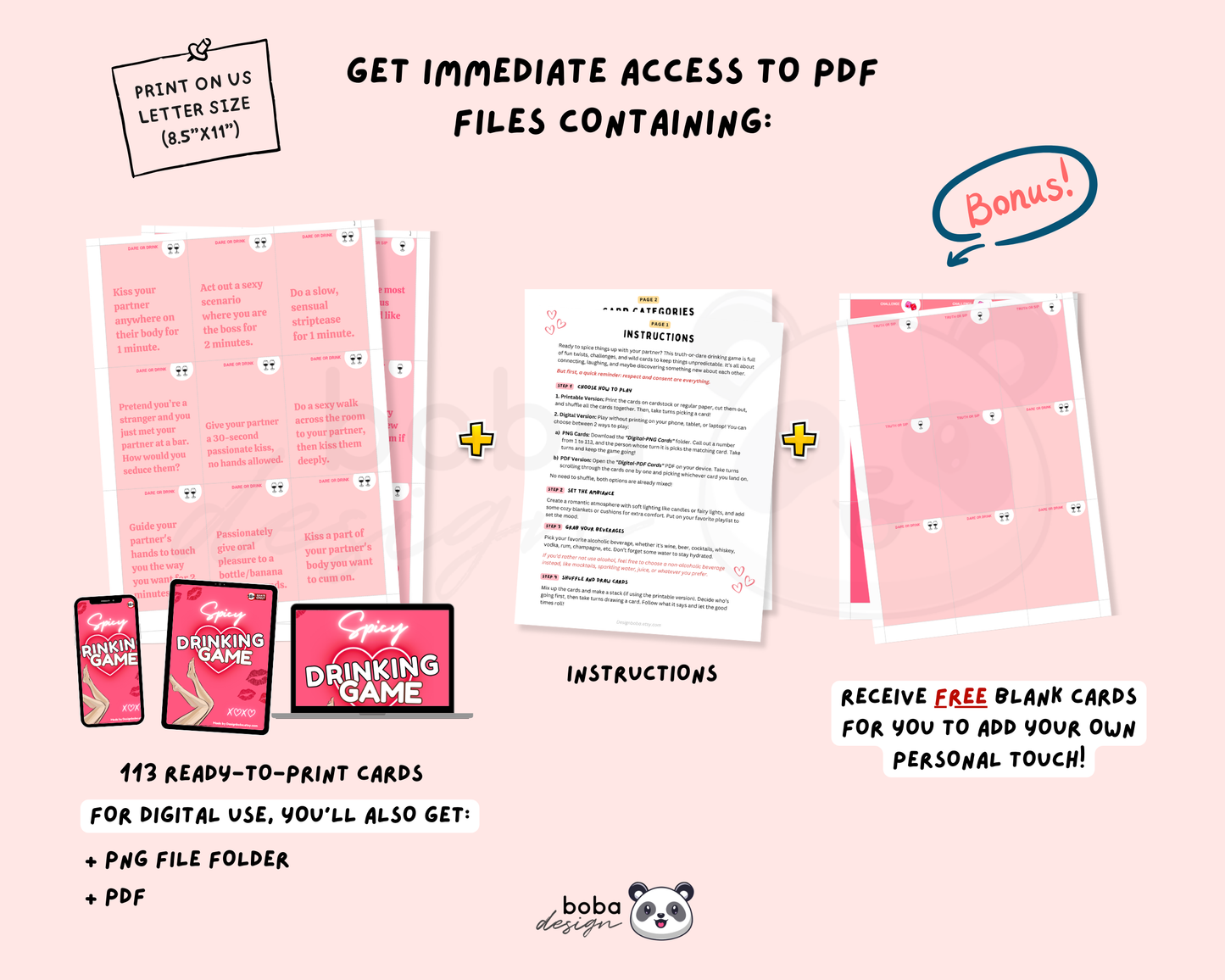 Spicy Couples Drinking Game - Printable and Digital