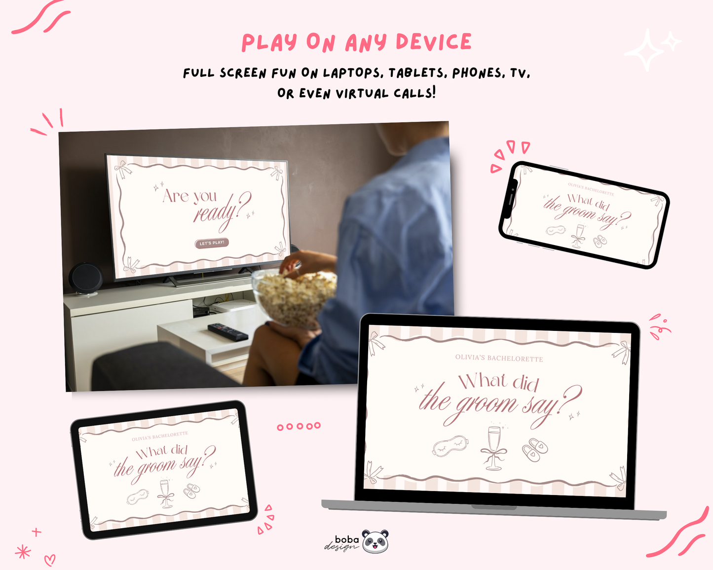 Champagne PJs and Prosecco What Did the Groom Say Game