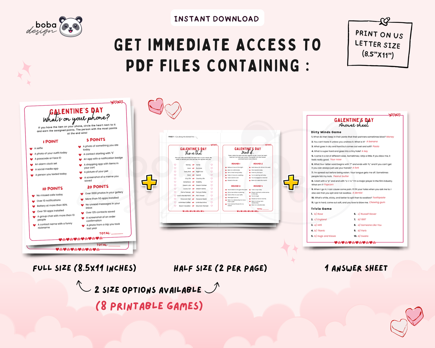 Printable Galentine’s Game Bundle - Fun Trivia for Girls’ Night