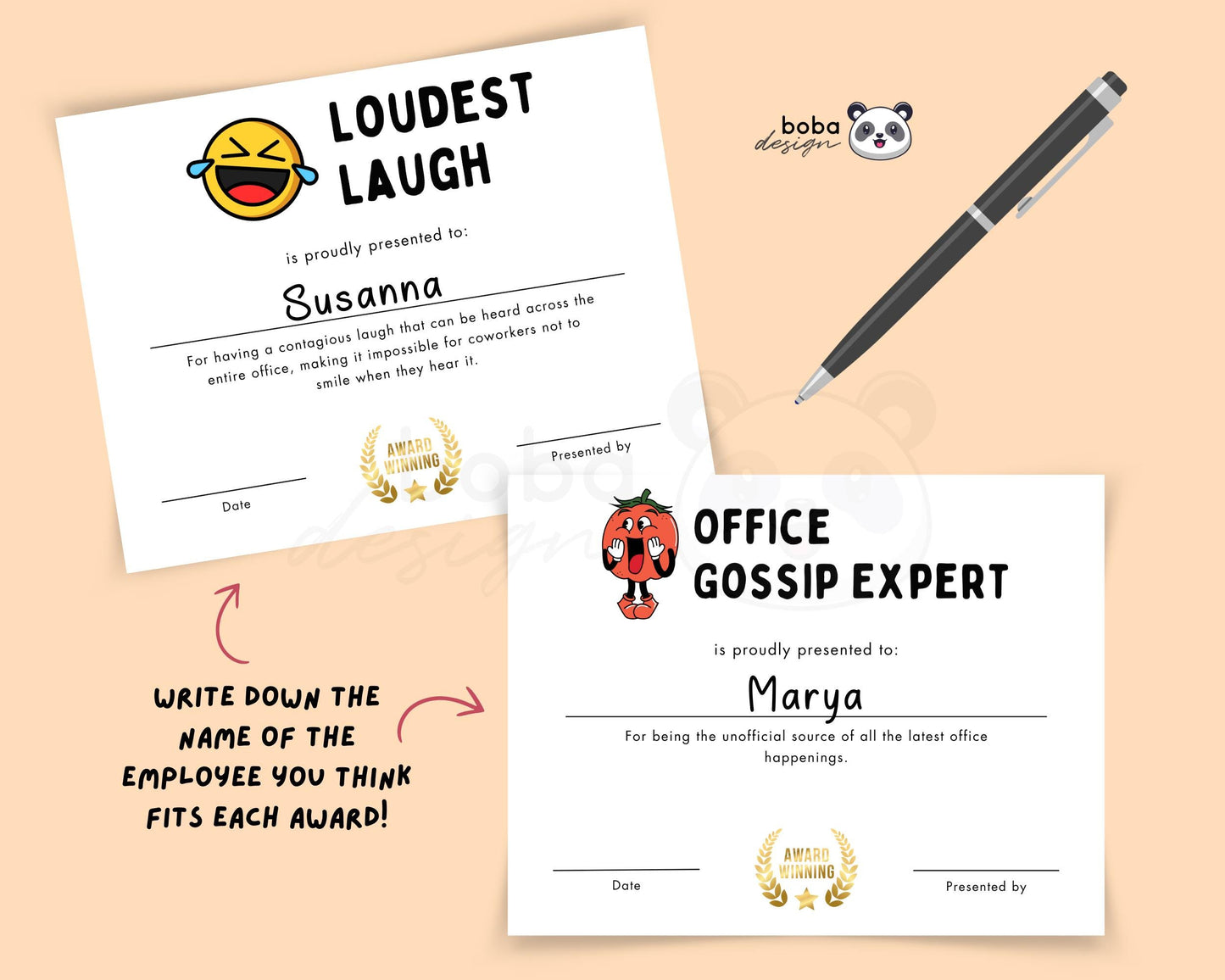 80 Printable Funny Employee Awards - Appreciation Awards