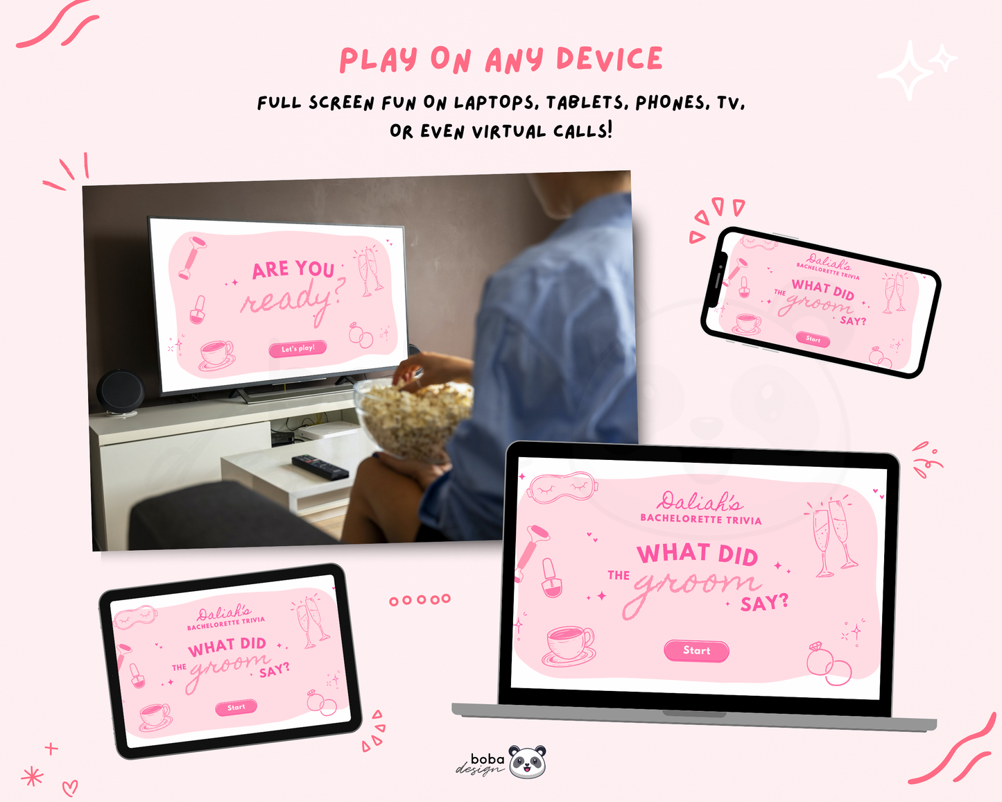 Pink Girls Gone Mild What Did the Groom Say - Bachelorette Game