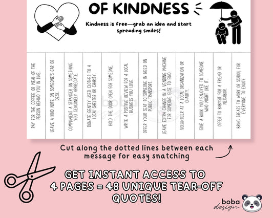4 Random Act of Kindness Tear-Off - Printable Office Sign