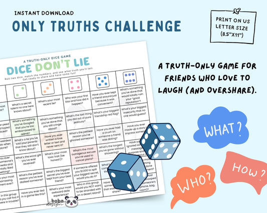 Dice Don't Lie - Truth only Dice Game