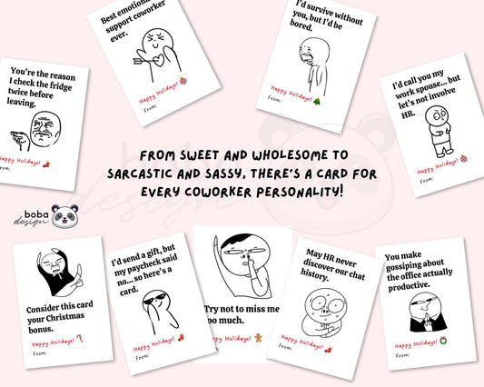 60 Funny Christmas Cards for Coworkers Printable