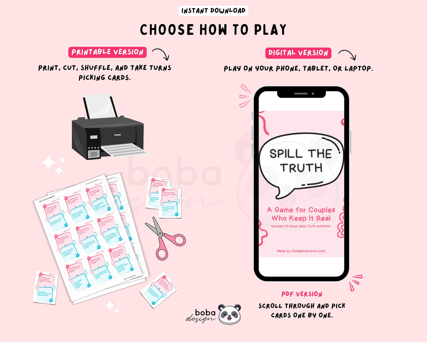 Spill the Truth - Printable This or That Couple Drinking Game Cards