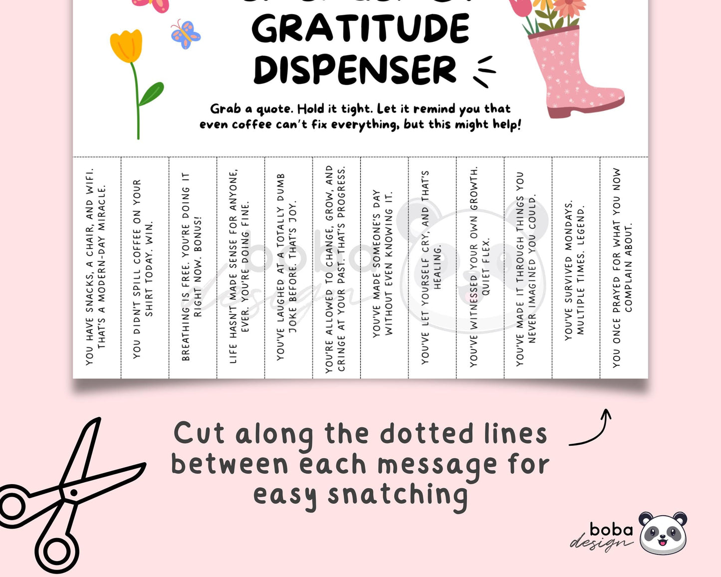 Funny Emergency Gratitude Dispenser Tear-Off - Printable Office Sign, Cubicle Decor