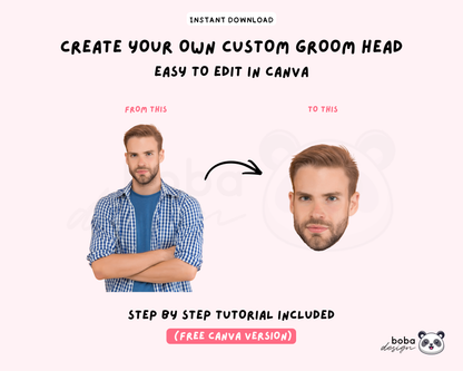 Custom Groom Head What Did the Groom Say Game Pink