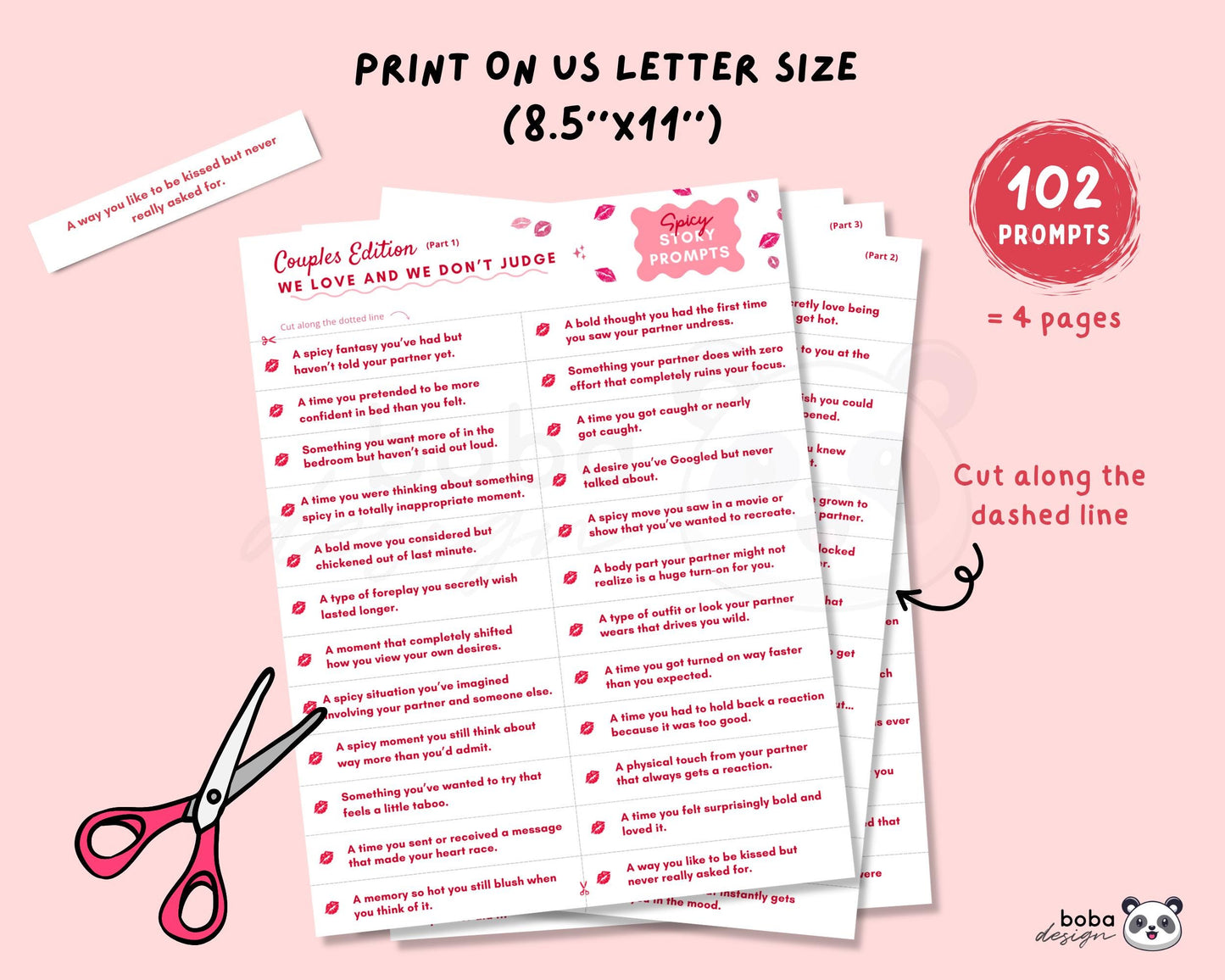 (Spicy Edition) We Love and We Don’t Judge – Printable Couples Drinking Game