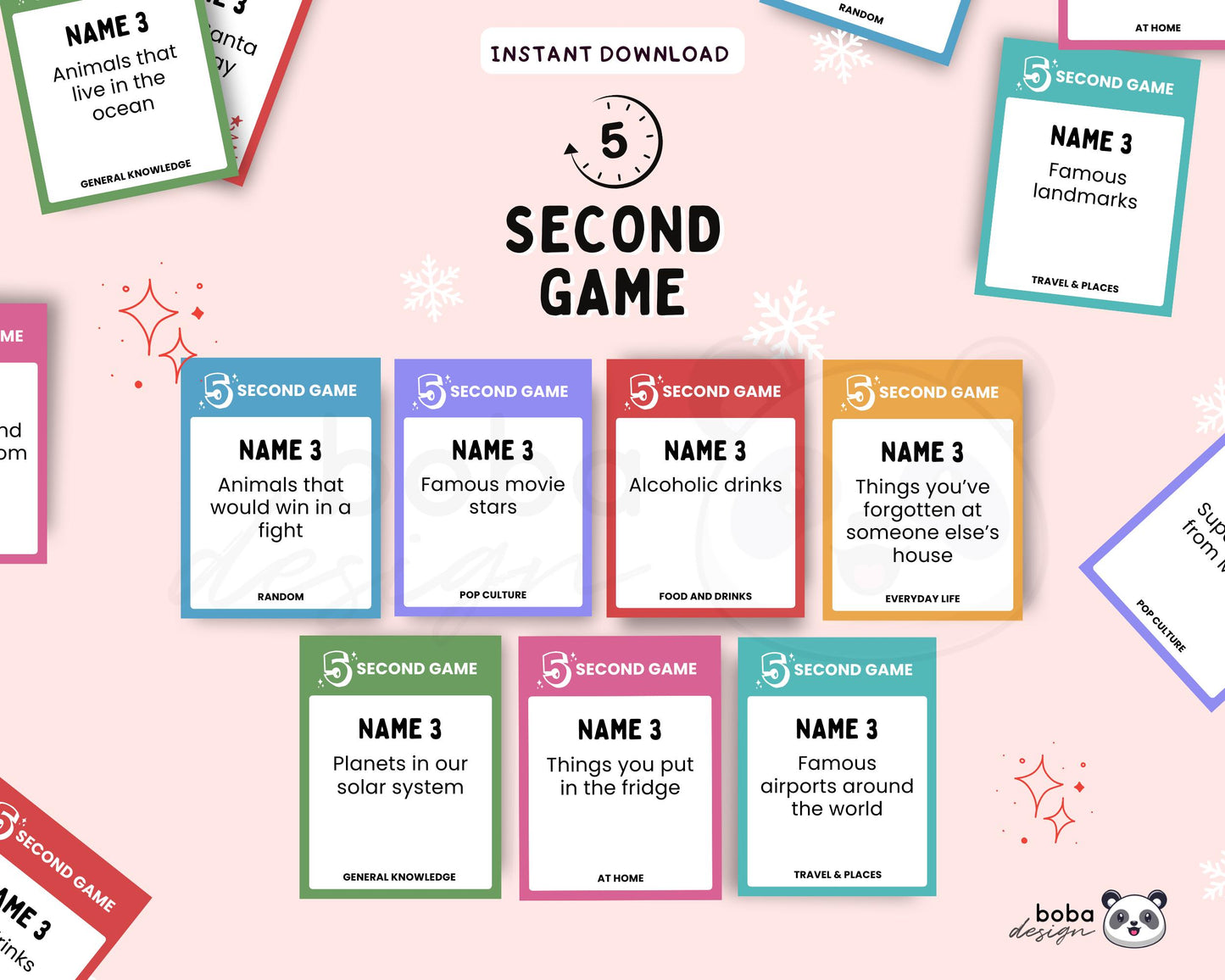 5-Second Challenge Game - Printable Party Game