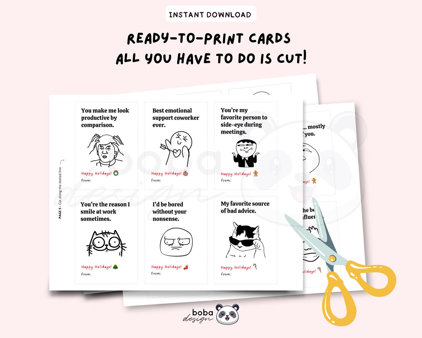 60 Funny Christmas Cards for Coworkers Printable