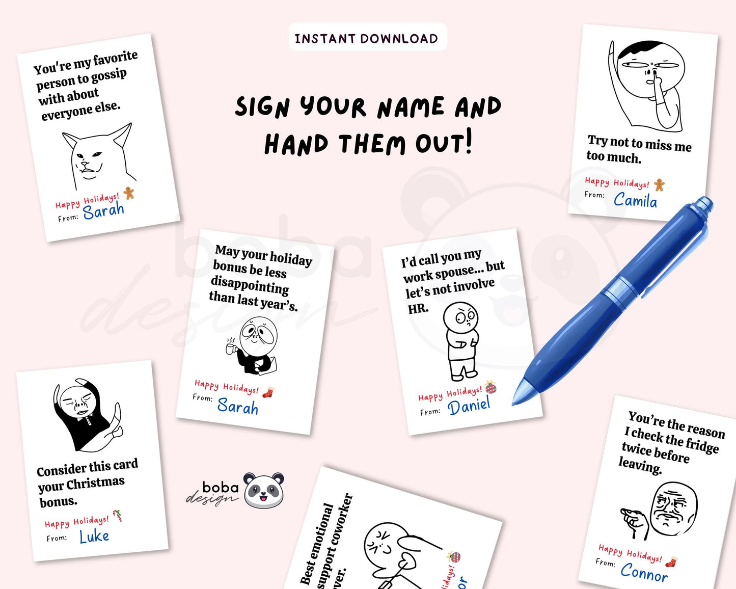 60 Funny Christmas Cards for Coworkers Printable
