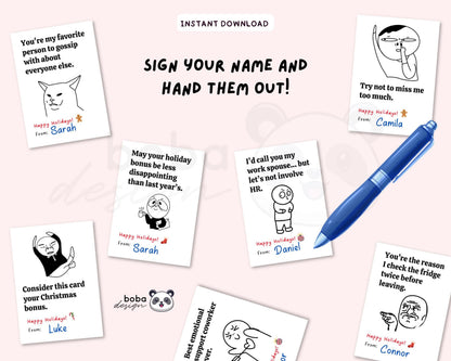 60 Funny Christmas Cards for Coworkers Printable