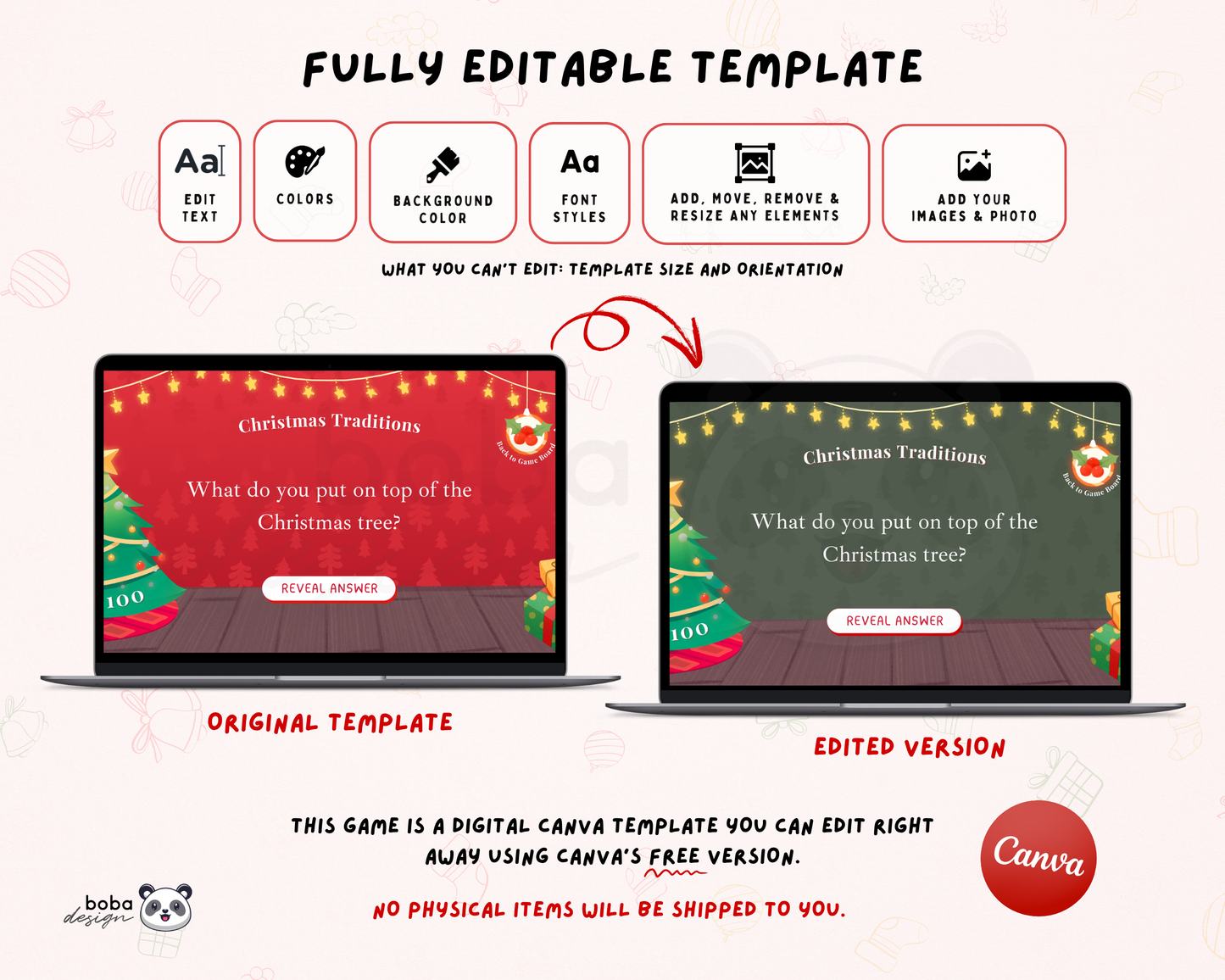 Editable Gingerbread Christmas Jeopardy Game