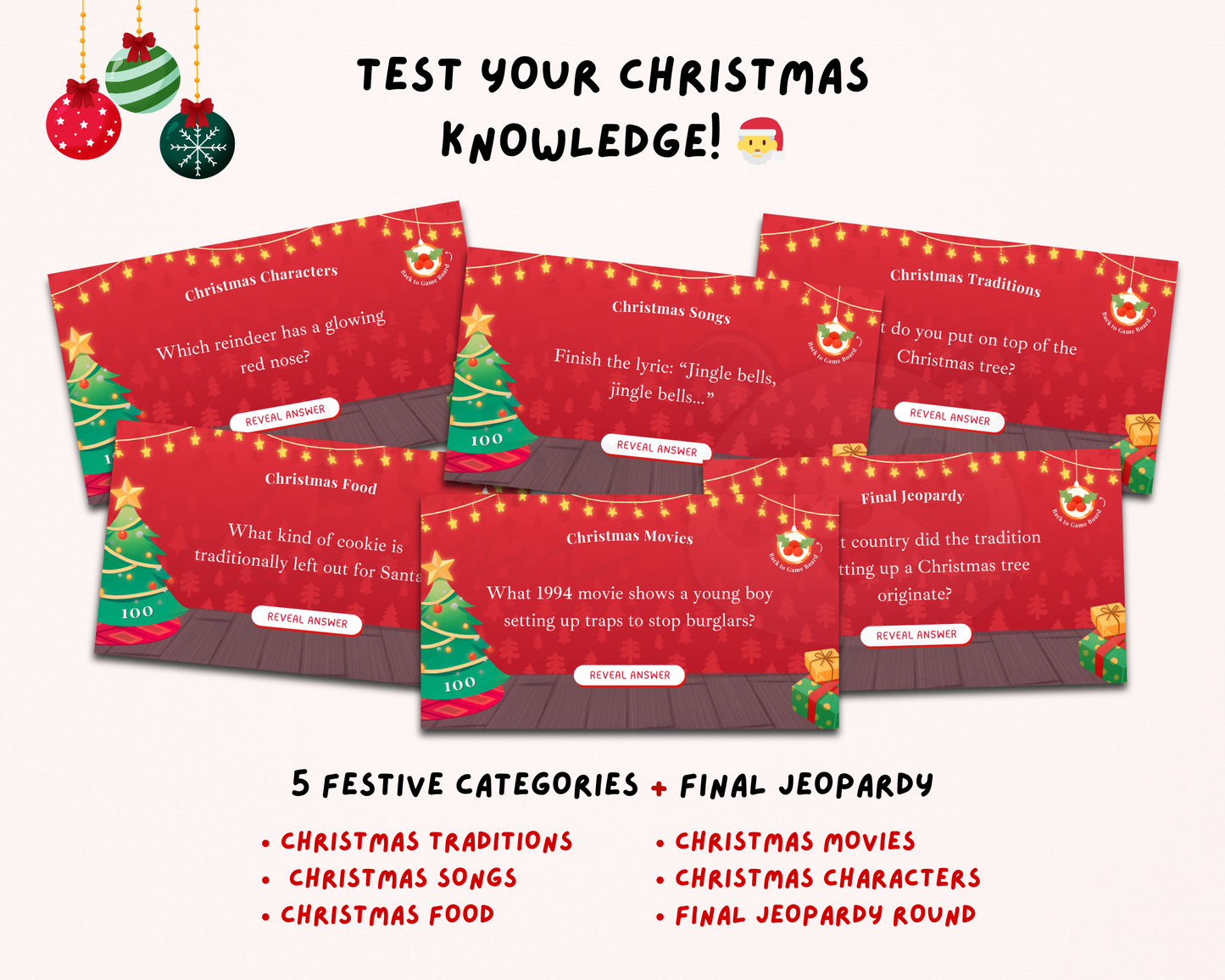 Editable Gingerbread Christmas Jeopardy Game