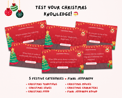 Editable Gingerbread Christmas Jeopardy Game