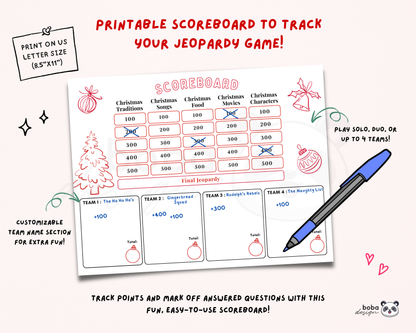 Editable Gingerbread Christmas Jeopardy Game
