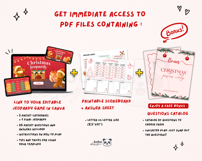 Editable Gingerbread Christmas Jeopardy Game