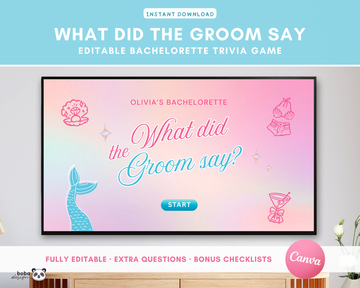 Mermaids And Matrimony - What Did the Groom Say Game