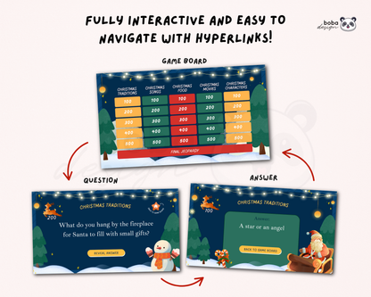 Editable Snowman Christmas Jeopardy Game