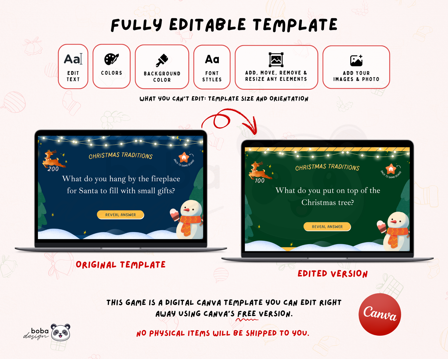 Editable Snowman Christmas Jeopardy Game