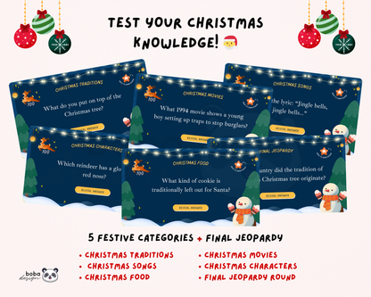 Editable Snowman Christmas Jeopardy Game