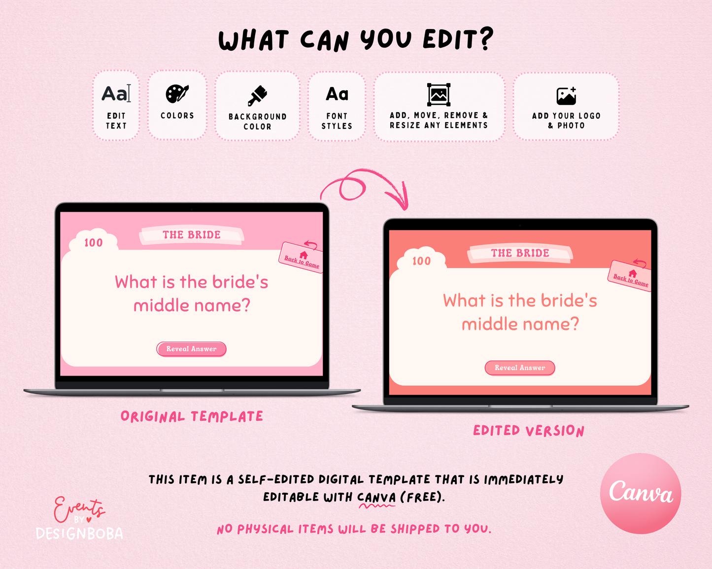 Pink Retro Vibe – Bachelorette Jeopardy Game (Canva Template)