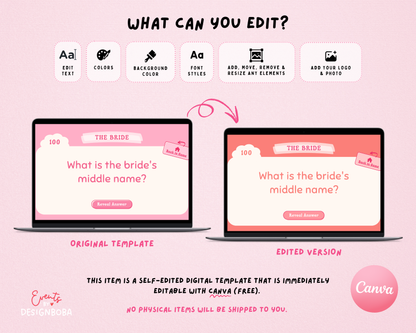 Pink Retro Vibe – Bachelorette Jeopardy Game (Canva Template)