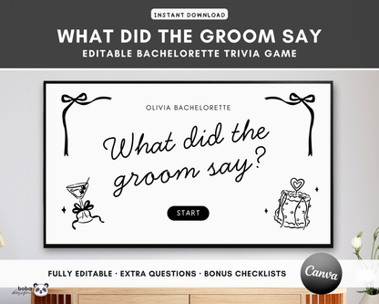 She's Tying The Knot - What Did the Groom Say Game