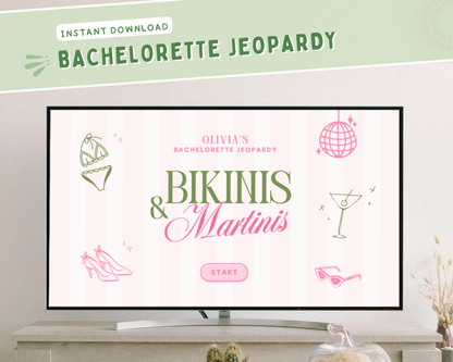 Bikinis and Martinis Bachelorette Jeopardy Game