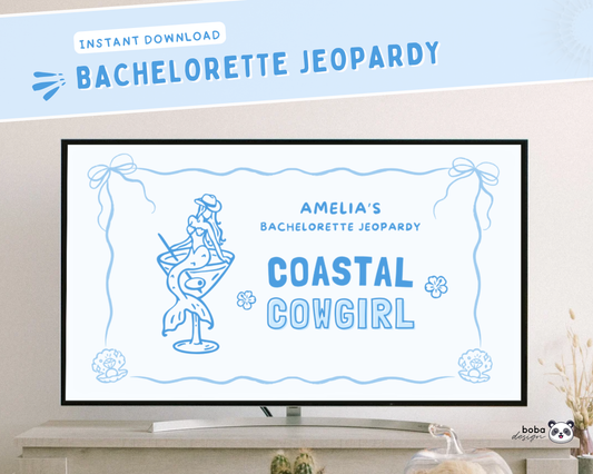 Blue Coastal Cowgirl Bachelorette Jeopardy Game
