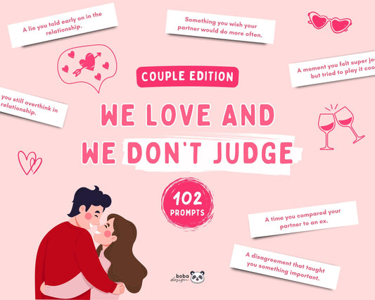 We Love and We Don’t Judge – Printable Couples Drinking Game