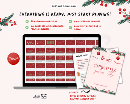 Editable Cookies themed Christmas Jeopardy Game - Holiday Trivia
