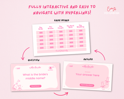 Pink Girls Gone Mild – Bachelorette Jeopardy Game (Canva Template)