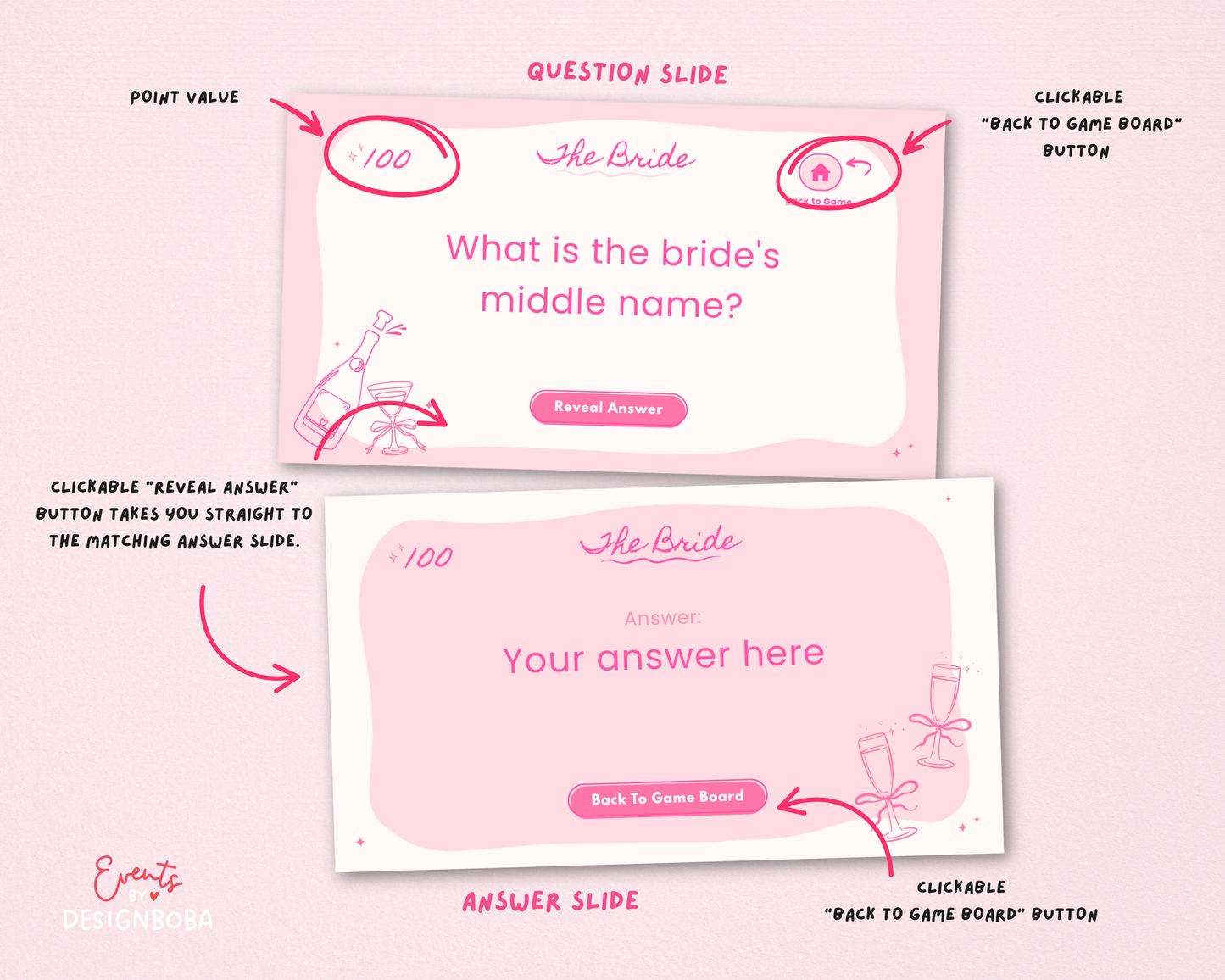 Pink Girls Gone Mild – Bachelorette Jeopardy Game (Canva Template)
