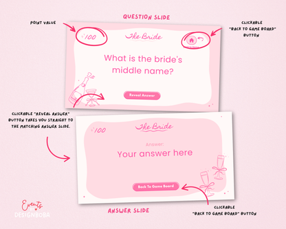 Pink Girls Gone Mild – Bachelorette Jeopardy Game (Canva Template)
