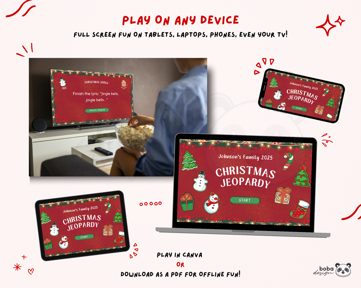 Editable Cookies themed Christmas Jeopardy Game - Holiday Trivia