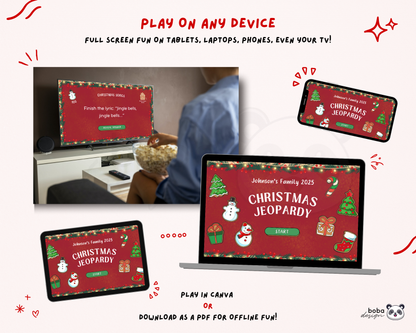 Editable Cookies themed Christmas Jeopardy Game - Holiday Trivia