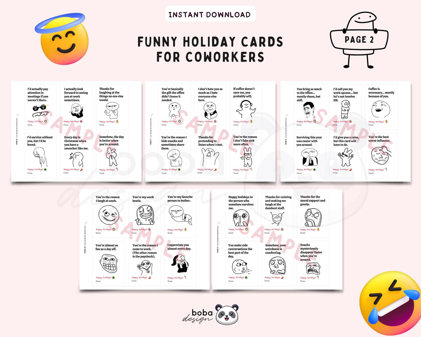 60 Funny Christmas Cards for Coworkers Printable