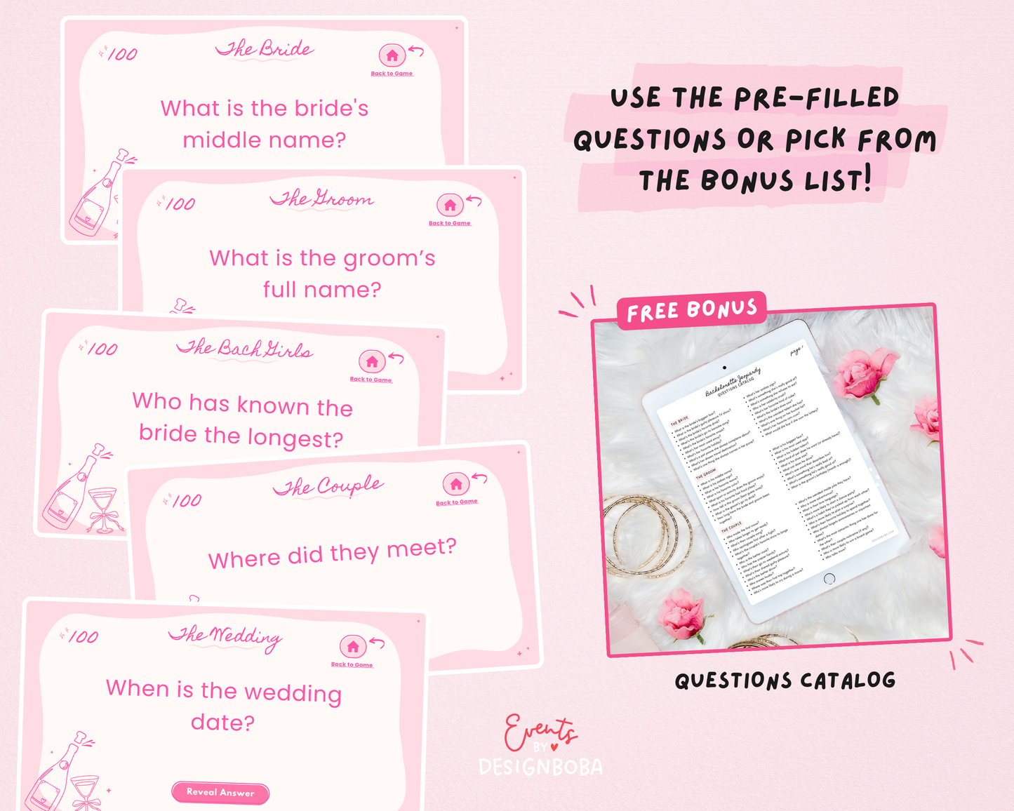 Pink Girls Gone Mild – Bachelorette Jeopardy Game (Canva Template)