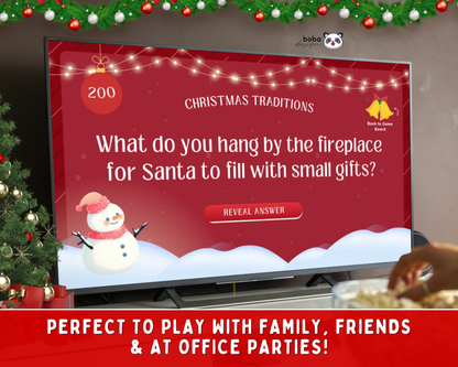Editable Reindeer themed Christmas Jeopardy Game - Holiday Trivia