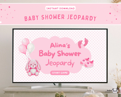 Pink Baby Shower Jeopardy Game - Baby Trivia Game