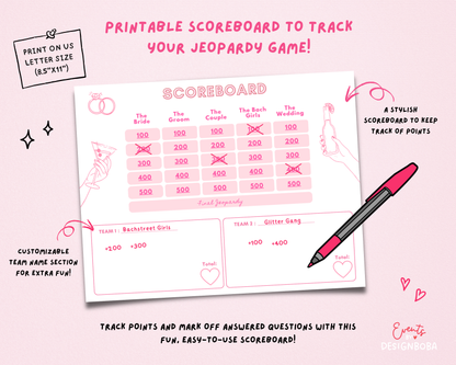 Pink Girls Gone Mild – Bachelorette Jeopardy Game (Canva Template)