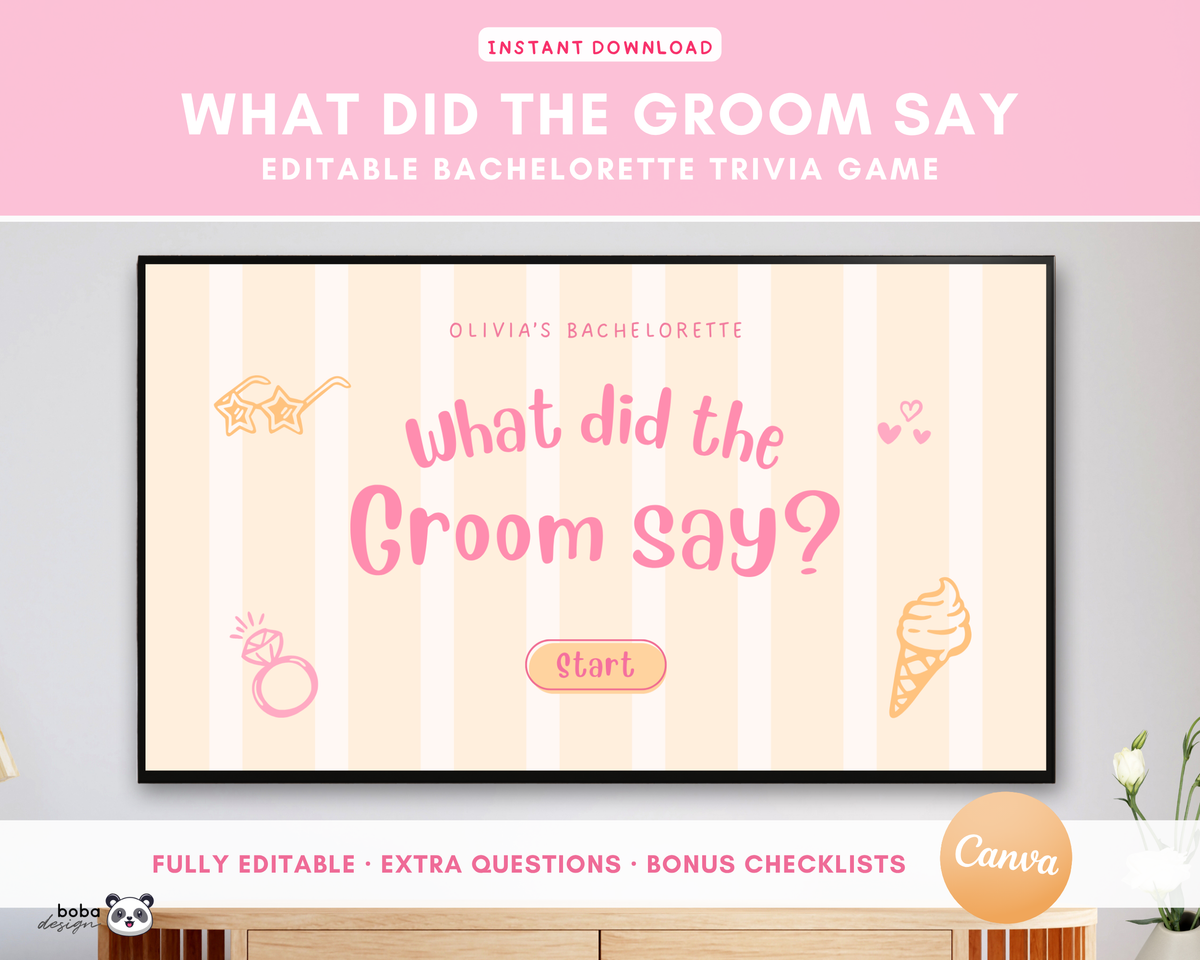 She's Been Scooped Up - What Did the Groom Say Game